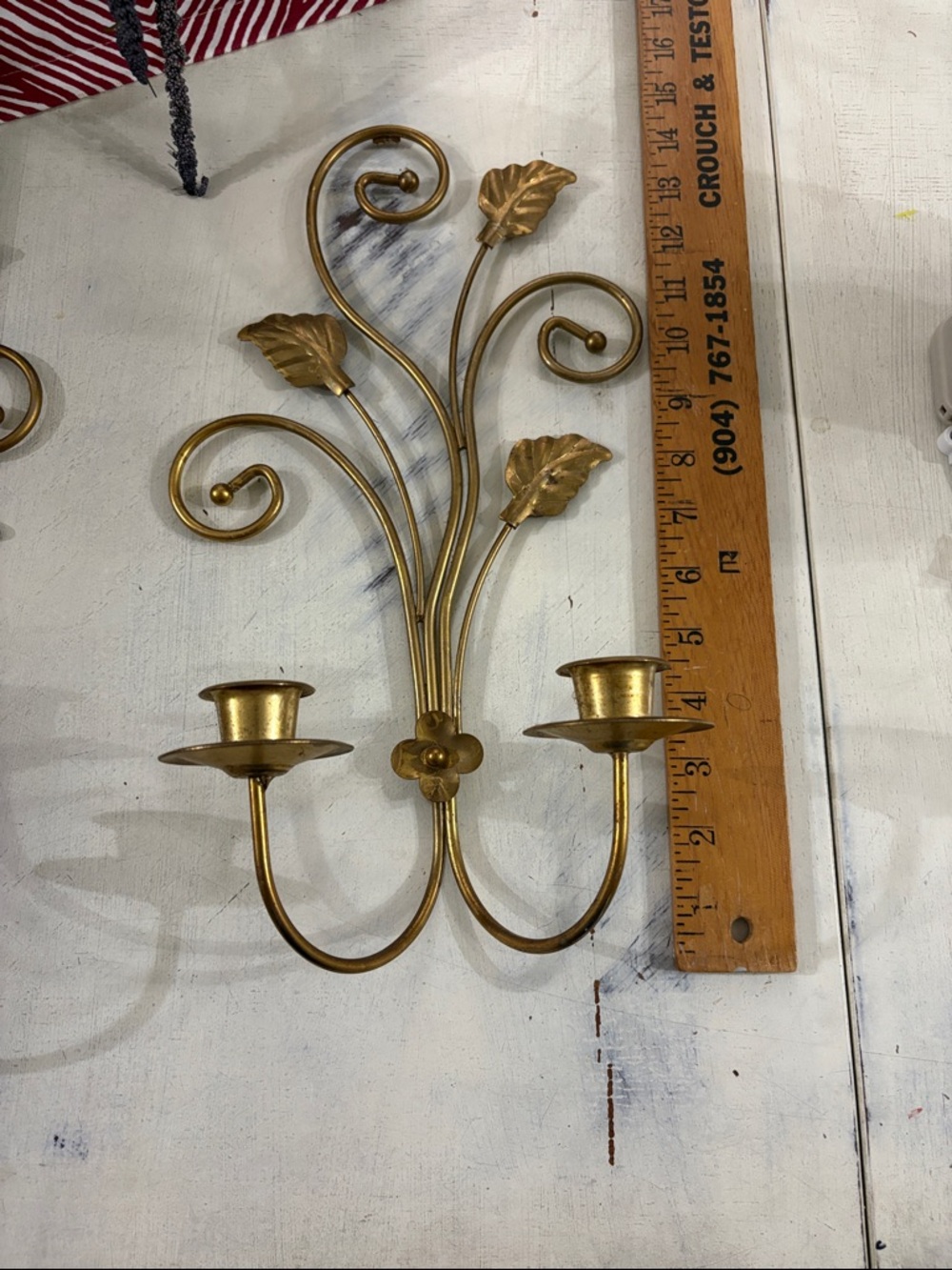 Vintage Homeco Brass plated wall sconces  2 piece set - Picture 5 of 6
